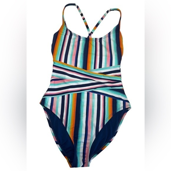 Skechers‎ Striped one piece Swimsuit Sz S - Picture 3 of 10